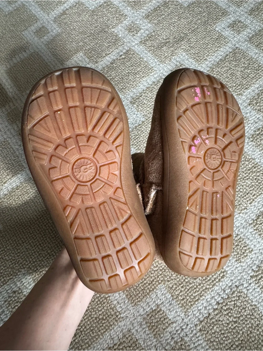 UGG Keelan II Toddler Chestnut Sheepskin Suede Winter Boots Size 6